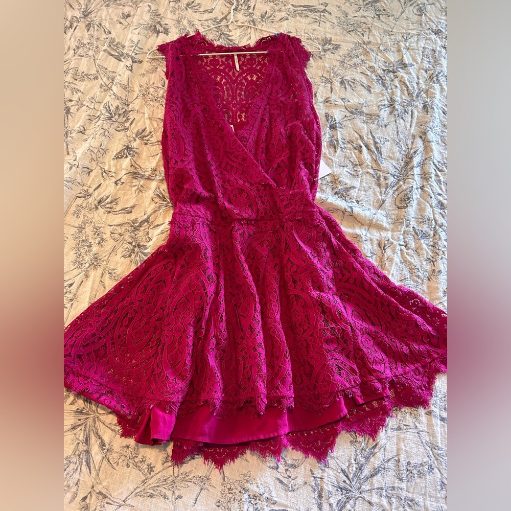 Free People Fuchsia Lace Dress